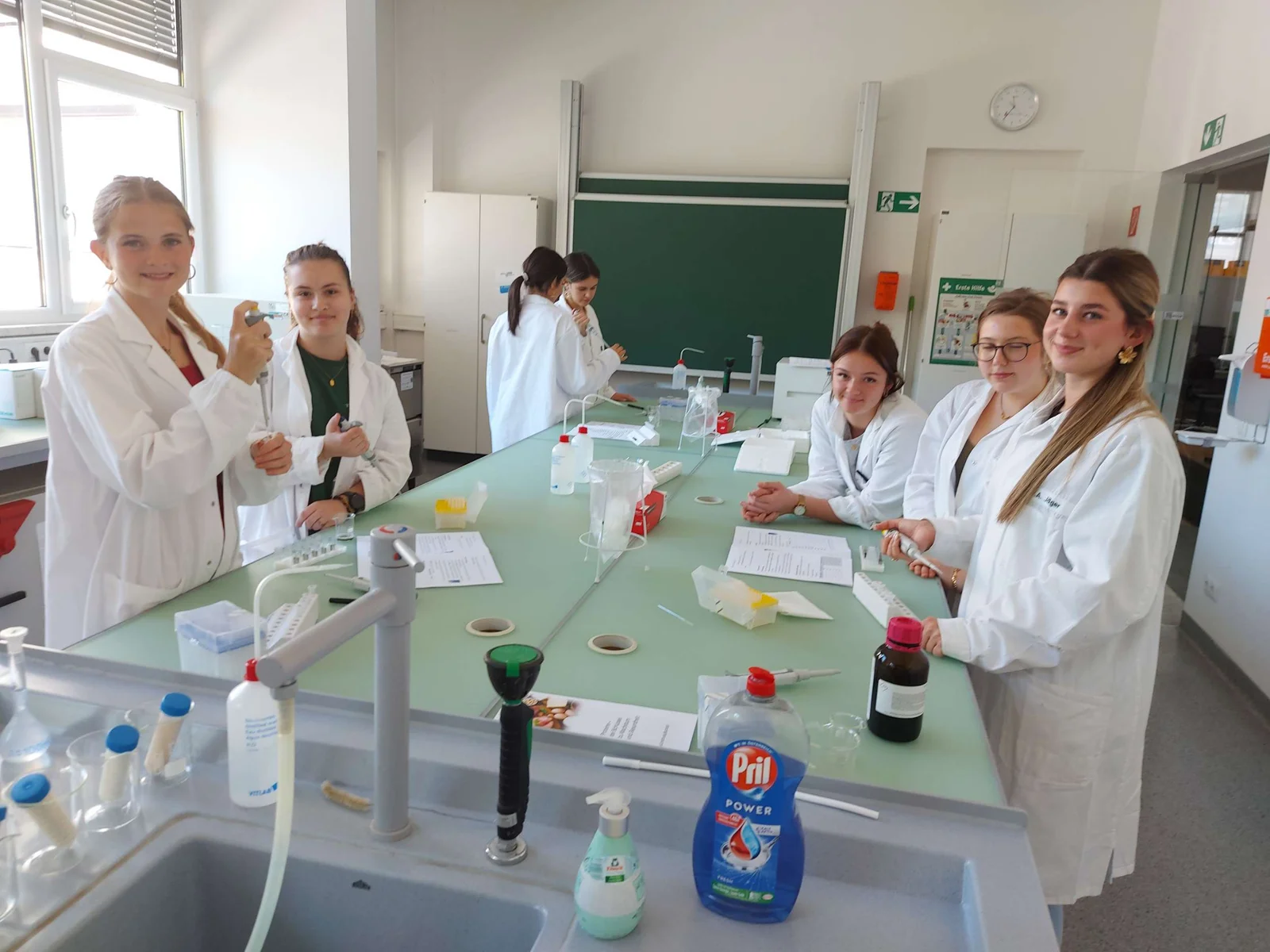 Schüler:innen experimentieren beim Biologie-Workshop im Labor